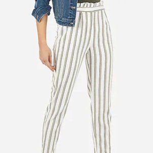 Express High Waisted Striped Ruffle Pant (NWT)